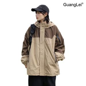 봄 가을 남성 여성 아노락 바람막이 GuangLei 후드 집업 등산용 초경량 자켓