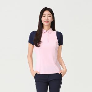 [엘르골프] 여성 앞마이 셔츠형 폴로 티셔츠_6H45204