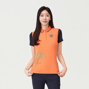 [엘르골프] 여성 소매냉감 모티브 포인트 티셔츠_6G45206
