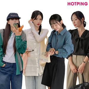 [핫핑] 44~110/봄 신상.베스트/블라우스/셔츠/셔츠원피스/남방/코튼/쉬폰/리본/타이/루