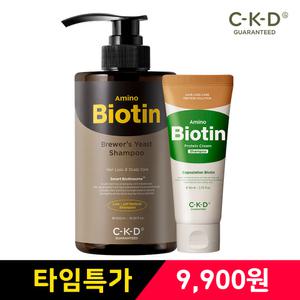 CKD 아미노비오틴 맥주효모샴푸 500ml+단백질크림샴푸 80ml(단백질크림샴푸 유통기한