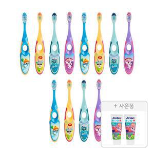 조르단 어린이 칫솔 스텝 2단계 색상랜덤, 12개 + 증정 (어린이 치약 뉴스텝 2단계, 2