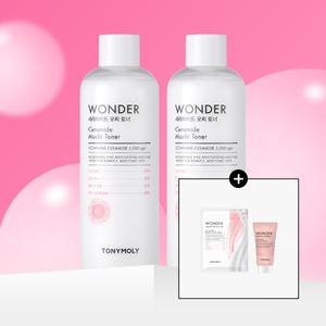 [2pack] 원더 세라마이드 모찌 토너 500ml(+마스크팩 1매,에멀전 30ml)