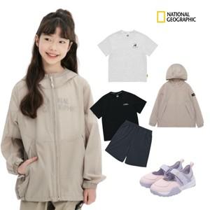 [내셔널지오그래픽 키즈][온라인전용] K252UPB902 냉감 5부 상하 SET CARBONBLACK
