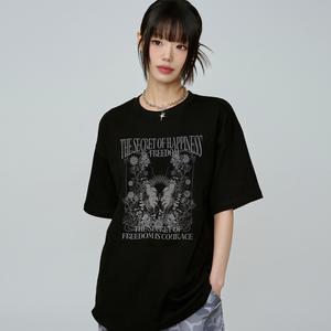 블랙 버터플라이 프론트 티셔츠 2color