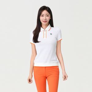 [엘르골프] 여성 스트라이프 폴로 티셔츠_6I45209