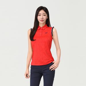 [엘르골프] 여성 체리 로고 믹스 쟈가드 슬리브리스_6G45702
