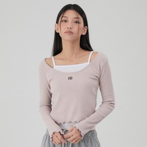 ac 로고 유넥 크롭 긴팔티셔츠 3color