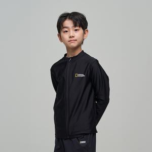 [내셔널지오그래픽 키즈]K242URG630 그래픽 래쉬가드 풀집업-2 CARBONBLACK
