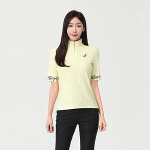 [엘르골프] 여성 소매 로고 포인트 반집업 티셔츠 _6I45407