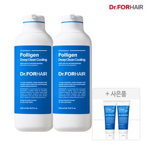 닥터포헤어 두피쿨링 탈모증상완화 폴리젠 딥 클린 쿨링 샴푸 500mlx2(+70mlx2)