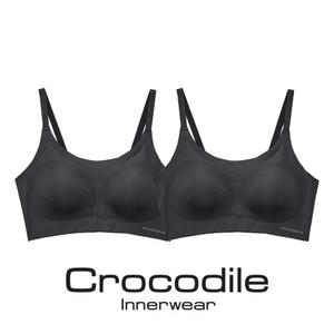[크로커다일] 감탄브라 라이크라 인견쉘론 스트랩 패드분리형 브라 2종 블랙 CDWBR3N3