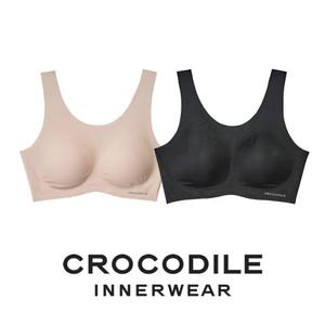 [크로커다일] 감탄브라 소프트핏 쉘론 U넥 패드일체형 브라2종 다크베이지 블랙 CDWBR