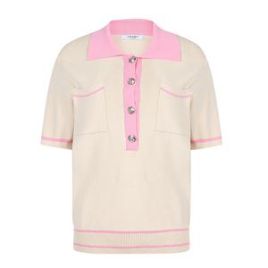 (레코브) 배색 포켓 카라 반팔 니트(LK61C6KN523X)