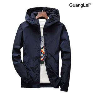 남성 바람막이 GuangLei 초경량 로고 프린팅 봄 가을 간절기 자켓