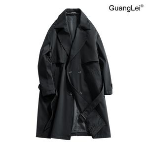 남성바람막이 GuangLei 중장급 트렌치 코트 봄가을 캐주얼 오버핏 자켓