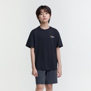 [내셔널지오그래픽 키즈][온라인전용] K252UPB902 냉감 5부 상하 SET CARBONBLACK
