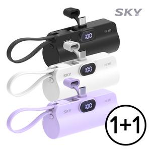 [1+1] 스카이 필 X13 LED 2in1 일체형 도킹형 미니 보조배터리 C타입 5000mAh