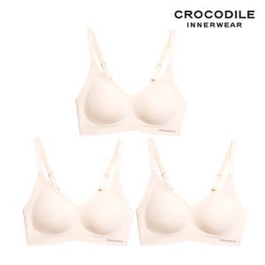 [크로커다일] 감탄브라 소프트 쿨인견 쉘론 볼륨핏 패드일체 후크형 브라3종 베이지 C