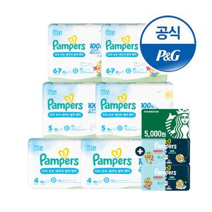 [5/16단하루!]팸퍼스 2025 터치오브네이처 썸머 팬티형 기저귀 4 ~ 6단계 6팩 (2박스)