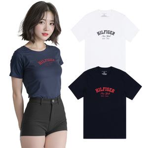 타미힐피거 남녀공용 프린팅 반팔