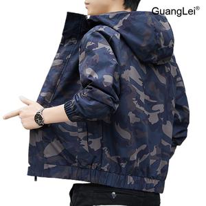남성바람막이 GuangLei 카모플라쥬 아노락 재킷 가을 겨울 캐주얼 아우터