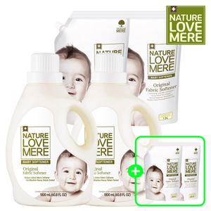 아기섬유유연제 용기형 1800ml 2개+1300ml 2팩+[GIFT]850ml 2팩 총 6개[향선택가능]