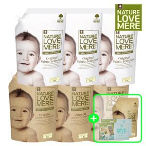 아기세제 1300ml 리필 3팩+유연제 리필 3팩+(GIFT)건조기시트 오리지널 2개+500ml 오리