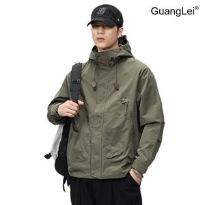 남성 바람막이 후드 자켓 GuangLei 방수 아노락 워크자켓 아웃도어