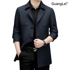 남성 자켓 바람막이 GuangLei 중장급 스타일 가을 봄 캐주얼 아버지용 코트