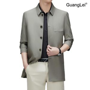 남성자켓 GuangLei 고급스러운 트렌치코트 가을 봄 캐주얼 비즈니스 스타일