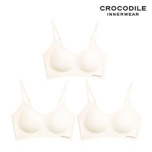 [크로커다일] 감탄브라 소프트 쿨인견 쉘론 패드일체형 스트랩 브라3종 오트밀 CDWBR5