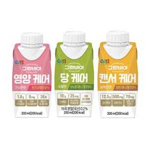 그린비아 영양 당 캔서 케어 200ml 18팩  경구3종 균형영양식 성인 노인 환자