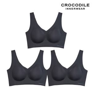 [크로커다일] 감탄브라 소프트 쿨인견 쉘론 패드일체형 V넥 브라3종 블랙 CDWBR5N12_3