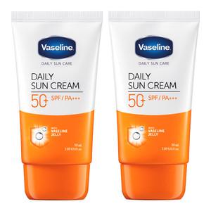 바세린 데일리 선크림 50ml 2개 눈시림없는 얼굴 바디 썬크림 자외선차단제 SPF50+ PA