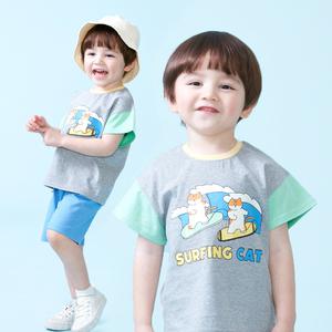 [키즈꼬모] 서핑캣반팔세트