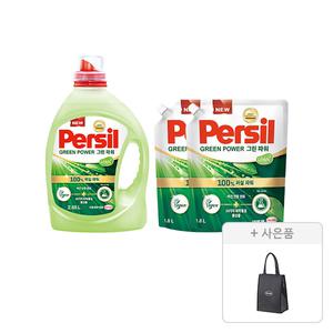 퍼실 그린파워 드럼/일반 겸용 액체세제 2.65L, 1개+리필 1.8L, 2개+증정(헨켈 쿨러백
