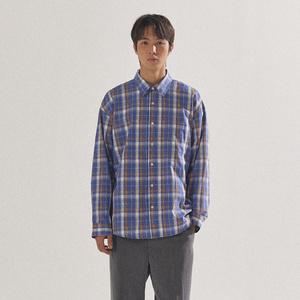 [팔랩] 남여공용 뉴트로 오버핏 체크 셔츠_PL24S3SH024_BL