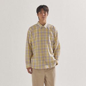 [팔랩] 남여공용 뉴트로 오버핏 스몰체크 셔츠_PL24S3SH023_YE