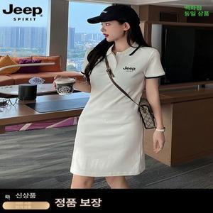 JEEP SPIRIT 여성 반팔 드레스 여름 캐주얼 미니원피스