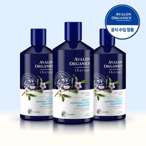 [여름특화] 아발론오가닉스 유기농 티트리 민트 샴푸 414ml x3개 천연성분 약산성 탈모