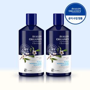 [여름특화] 아발론오가닉스 유기농 티트리 민트 샴푸 414ml x2개 천연성분 약산성 탈모