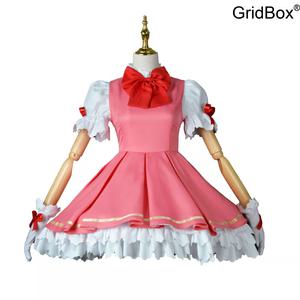 코스프레의상 GirdBox 카드캡터 사쿠라 빨간흰색 전투복 할로윈코스튬