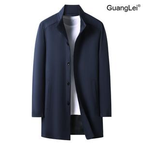 남성자켓 GuangLei 단추 중장급 트렌치코트 비즈니스 캐주얼 간절기 스탠드칼라 심플