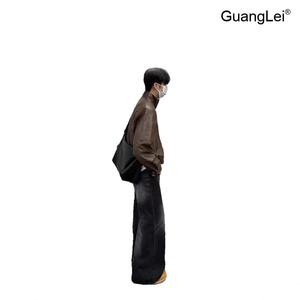 남성가죽자켓 GuangLei 봄가을용 PU 소재 오토바이 라이더 스타일 숏패딩