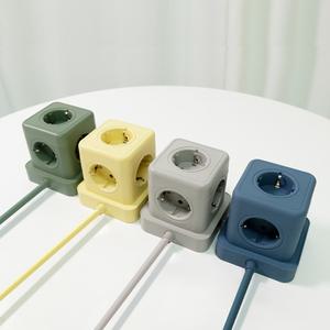 전선형 1.8M 큐브 멀티탭 4000W 고용량 5구c타입포트 USB 포트