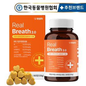 펫생각 강아지 기관지 협착증 영양제 120g 60정 기침 면역력 호흡기 켁켁거림 거위소리