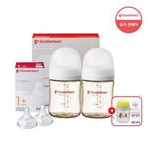 [즉시15+중복12%+Gift] 더블하트 모유실감 3세대 PPSU 160/240ml 트윈팩+젖꼭지 SS~3L