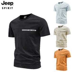 JEEP SPIRIT 반팔 티셔츠 남성 여름 캐주얼 코튼 반팔티