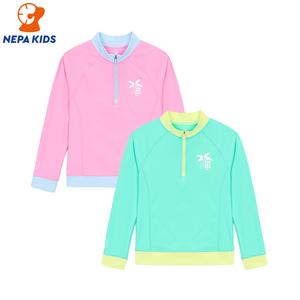 NEPA KIDS 네파키즈 공용 파라다이스 래시가드 하프짚 티셔츠 KKD3002